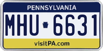 PA license plate MHU6631