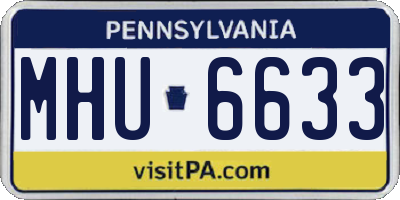 PA license plate MHU6633