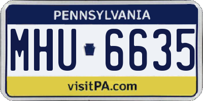 PA license plate MHU6635