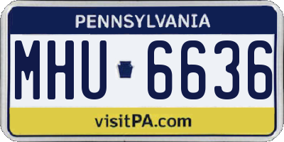 PA license plate MHU6636