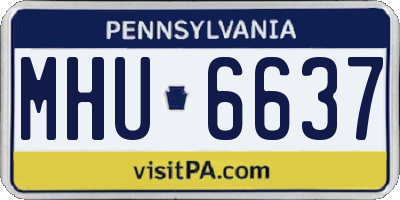 PA license plate MHU6637