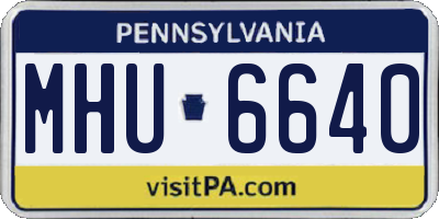 PA license plate MHU6640