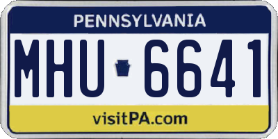 PA license plate MHU6641