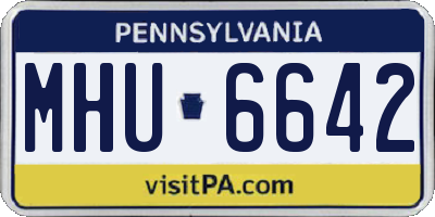 PA license plate MHU6642