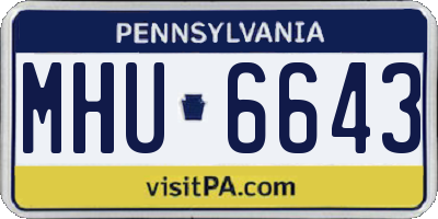 PA license plate MHU6643
