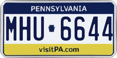 PA license plate MHU6644