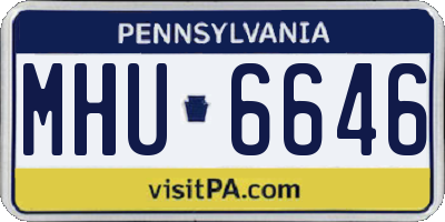 PA license plate MHU6646