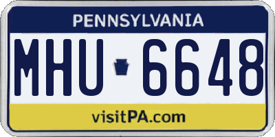 PA license plate MHU6648