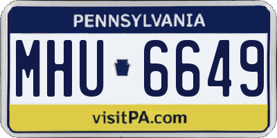PA license plate MHU6649