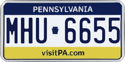 PA license plate MHU6655