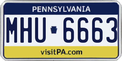 PA license plate MHU6663