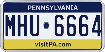 PA license plate MHU6664