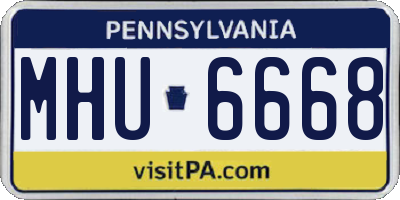 PA license plate MHU6668