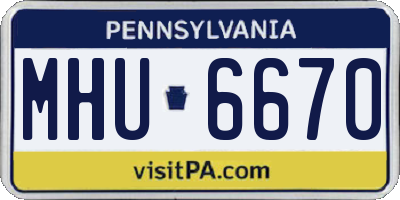 PA license plate MHU6670