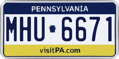 PA license plate MHU6671