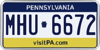 PA license plate MHU6672