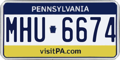 PA license plate MHU6674