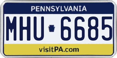 PA license plate MHU6685
