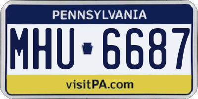 PA license plate MHU6687