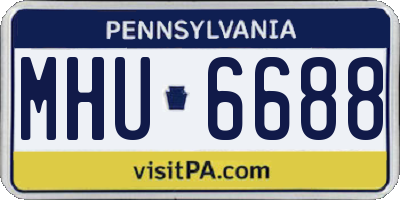 PA license plate MHU6688