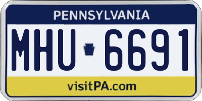 PA license plate MHU6691