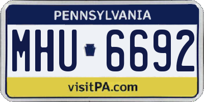 PA license plate MHU6692