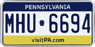PA license plate MHU6694