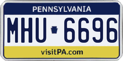 PA license plate MHU6696