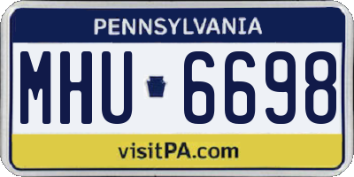 PA license plate MHU6698