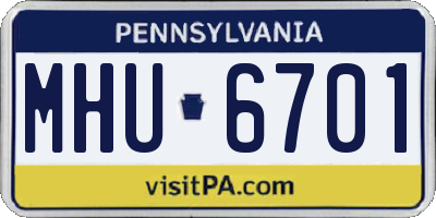 PA license plate MHU6701