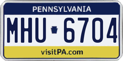 PA license plate MHU6704