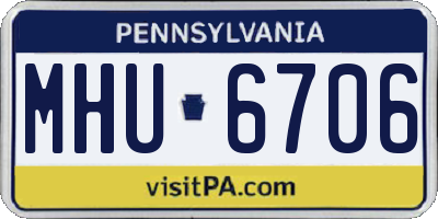PA license plate MHU6706