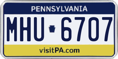 PA license plate MHU6707