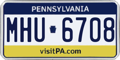 PA license plate MHU6708