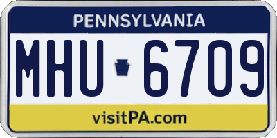 PA license plate MHU6709