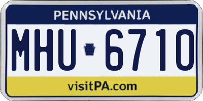 PA license plate MHU6710