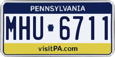 PA license plate MHU6711