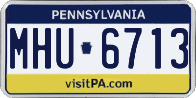 PA license plate MHU6713