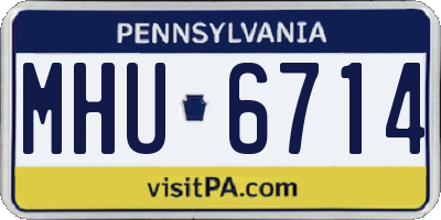 PA license plate MHU6714