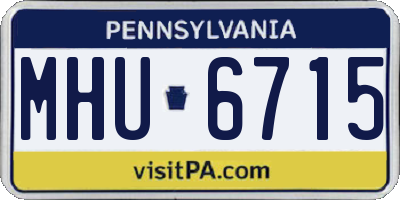 PA license plate MHU6715