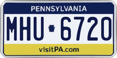 PA license plate MHU6720
