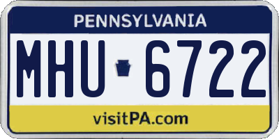 PA license plate MHU6722