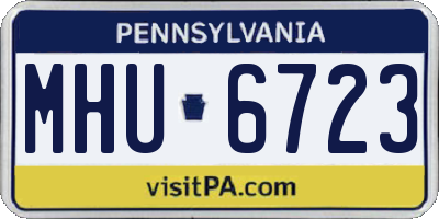 PA license plate MHU6723