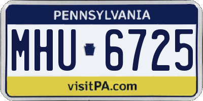 PA license plate MHU6725