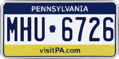 PA license plate MHU6726