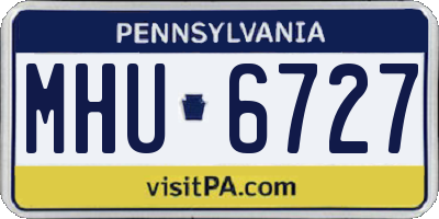 PA license plate MHU6727
