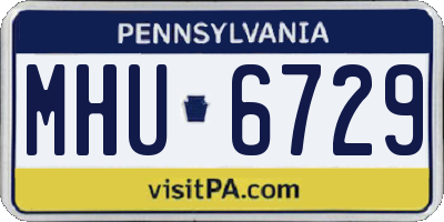 PA license plate MHU6729