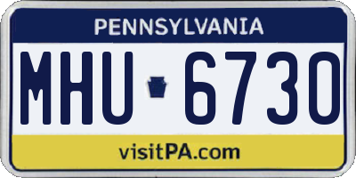 PA license plate MHU6730