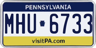 PA license plate MHU6733
