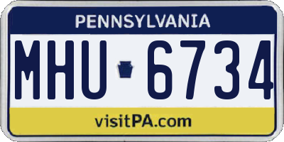 PA license plate MHU6734